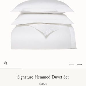 Boll and Branch signature hemmed duvet set - white size king/California king.